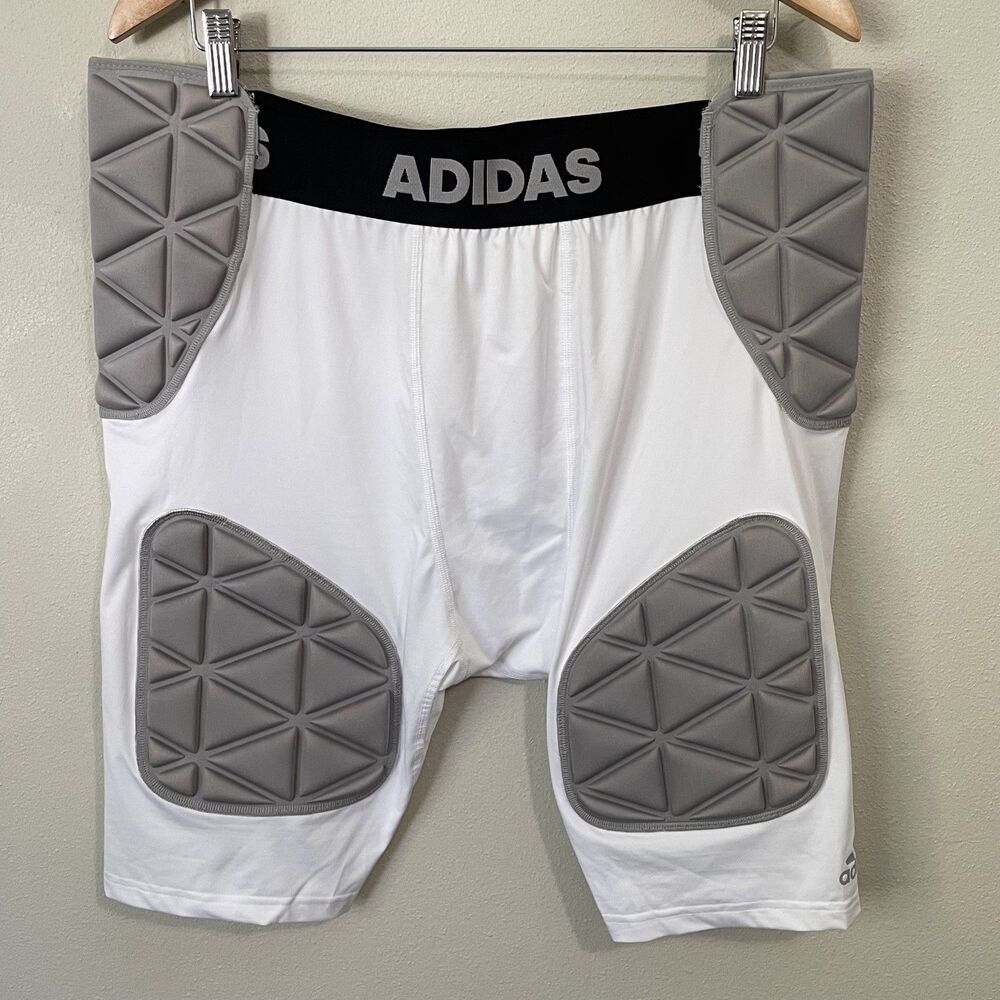 NWT Adidas Football Men’s XL Techfit Smash Girdle 5-Pad Shorts White NEW